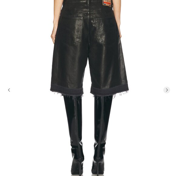 Diesel Jorts in Black Coated Denim as seen on Blackpink LISA - Picture 9 of 13